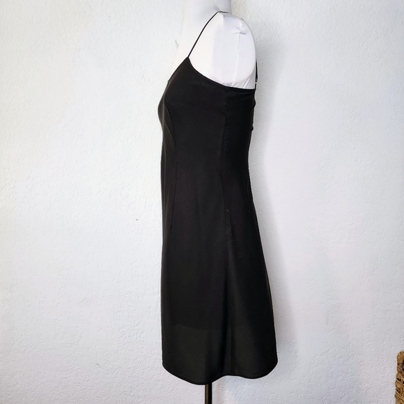 Rachel by Rachel Roy Black Silky Slip Dress w Adjustable Spaghetti Straps Sz S - Picture 3 of 9